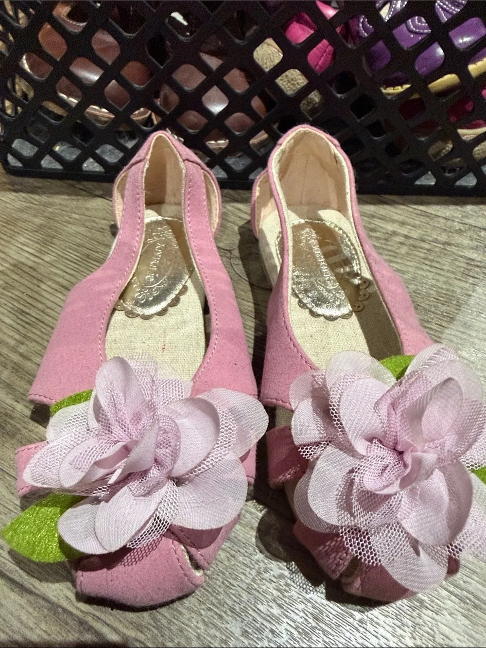 Joyfolie Pink Floral Girls Dress Shoes